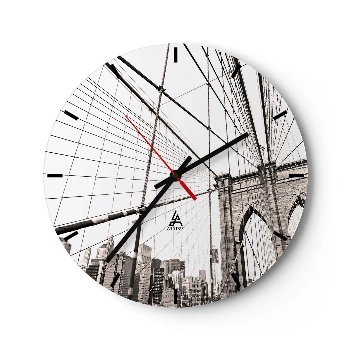 Väggklocka - Klocka på glas - Domkyrkan i New York - 40x40 cm