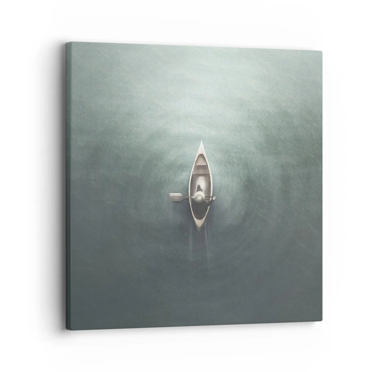 Canvastavla - Bild på duk - Över en månbelyst sjö - 30x30 cm