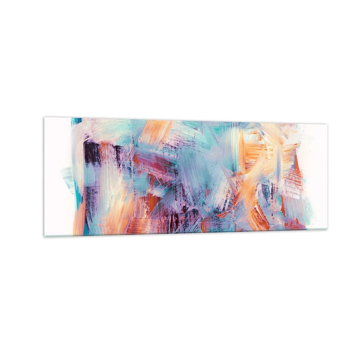 Glastavla - Bild på glas - Färgglad röra - 140x50 cm