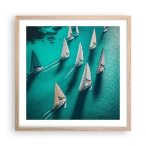 Affisch i ram av ljusek - Tävla med vinden - 50x50 cm