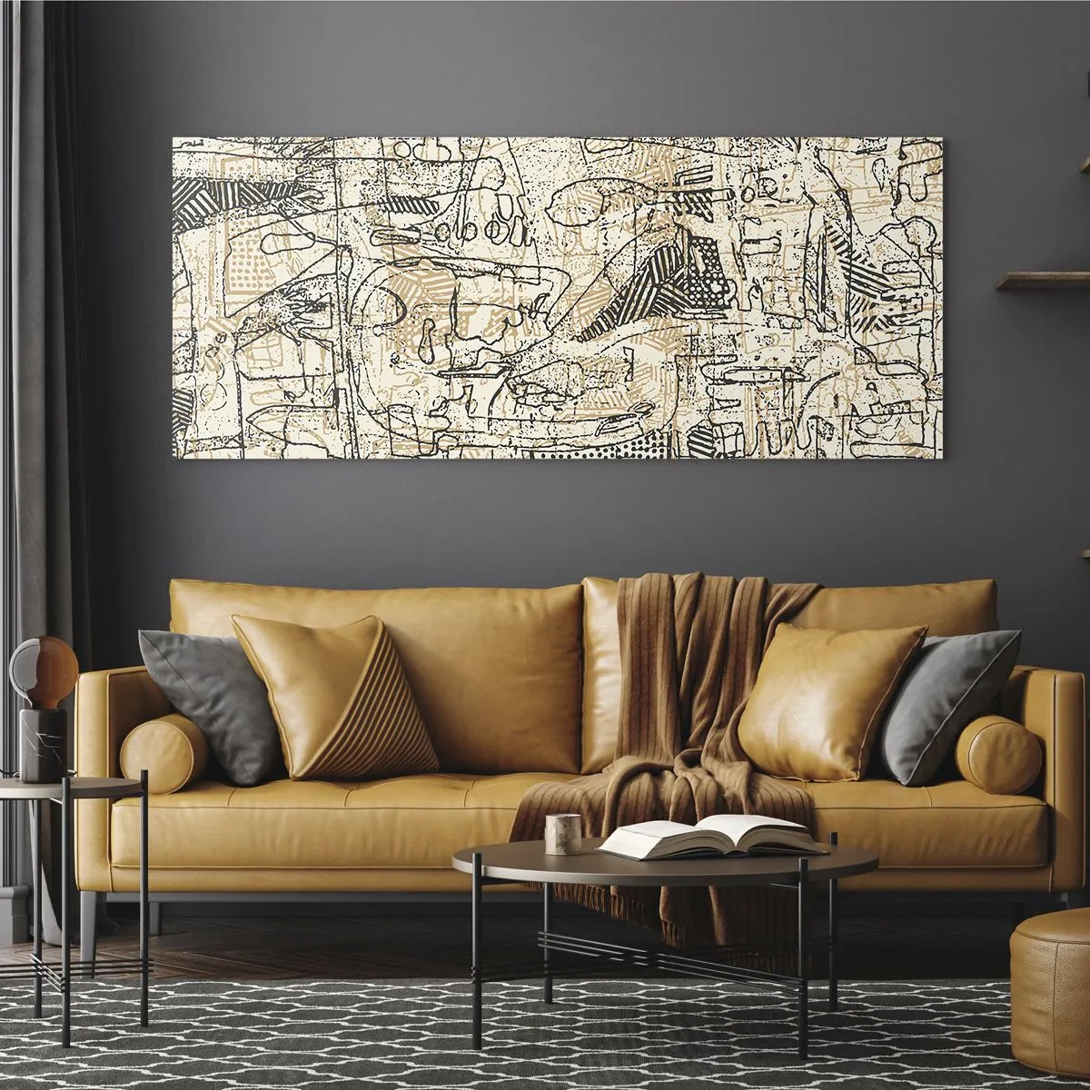 Glastavla - Bild på glas - Väntar på avkodning - 120x50 cm