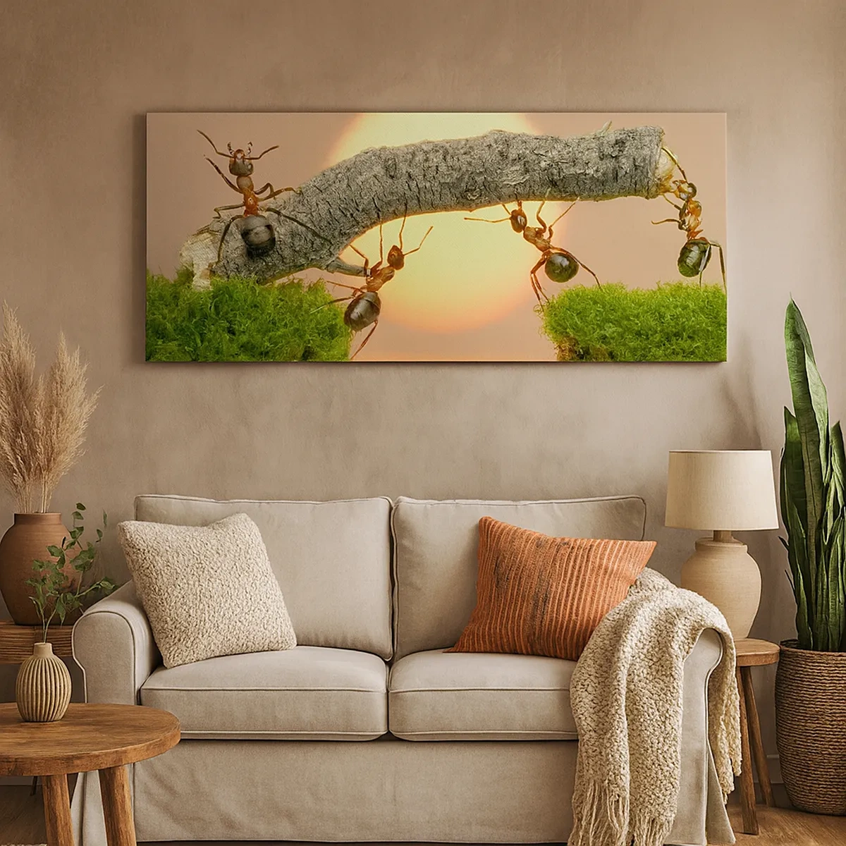 Canvastavla - Bild på duk - Glatt, gemensamt arbete - 30x30 cm