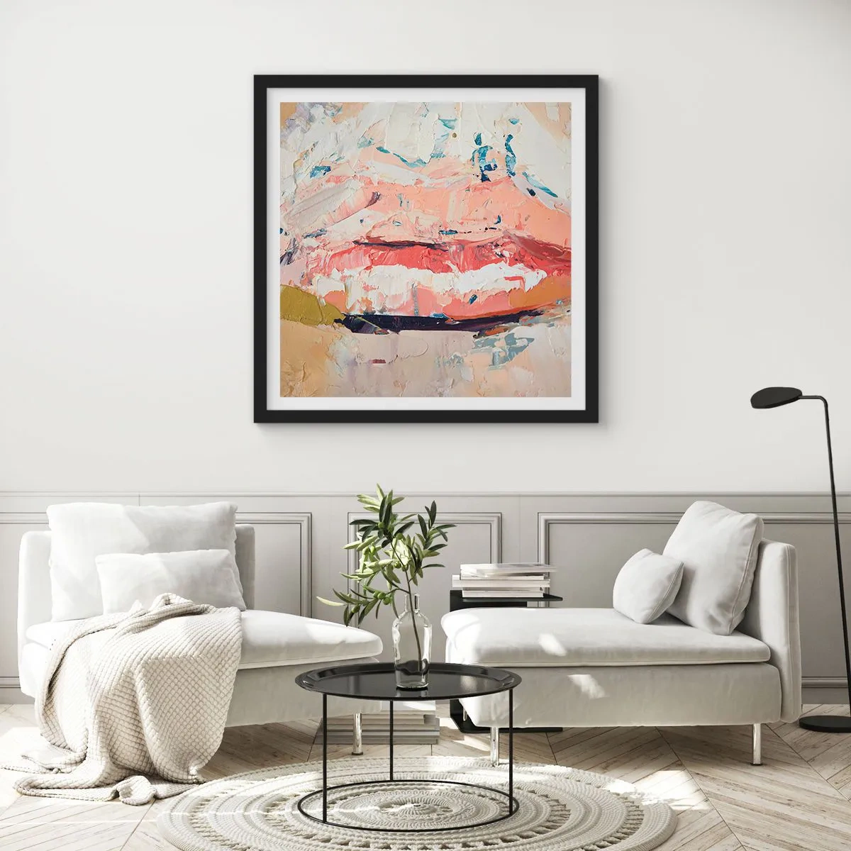 Affisch i svart ram - Väcker sinnen - 40x40 cm