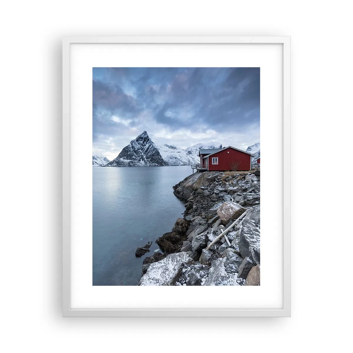 Affisch i vit ram - Skandinavisk tillflyktsort - 40x50 cm