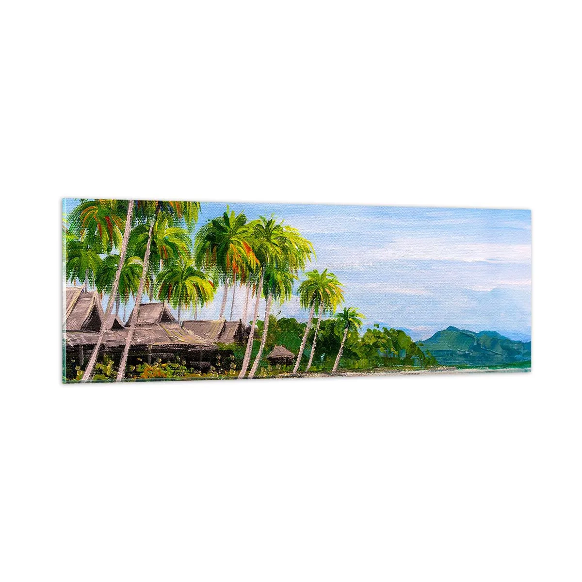 Glastavla - Bild på glas - En exotisk dröm - 90x30 cm