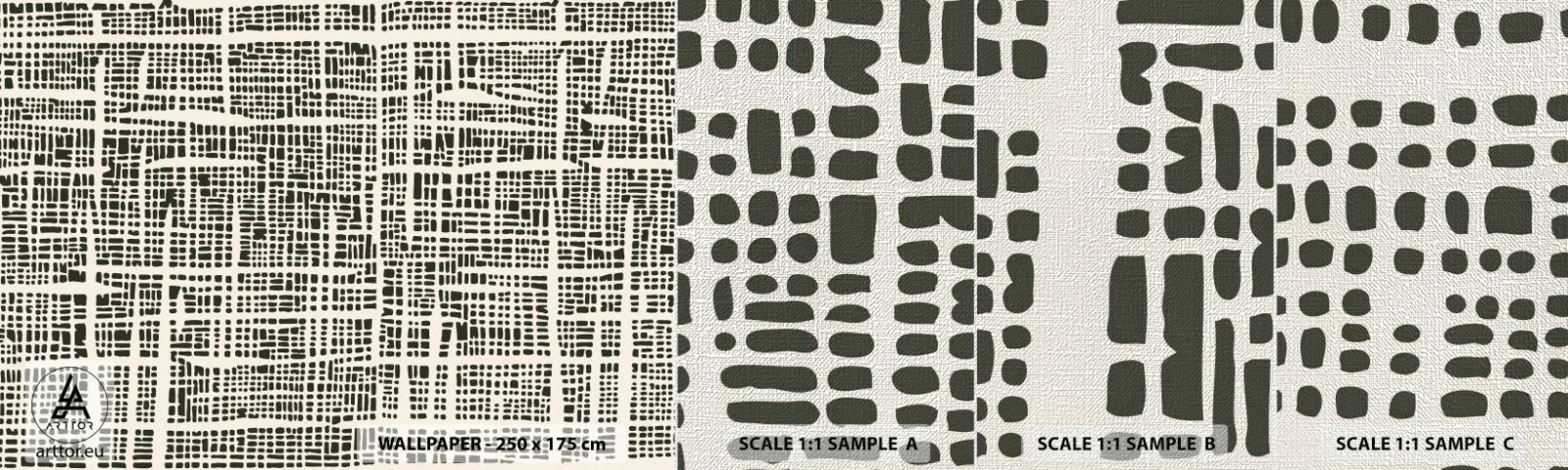 Provbit av fototapet Premium Canvas - Vävd komposition - Abstraktion, Grafik, Bit - 100x30 cm