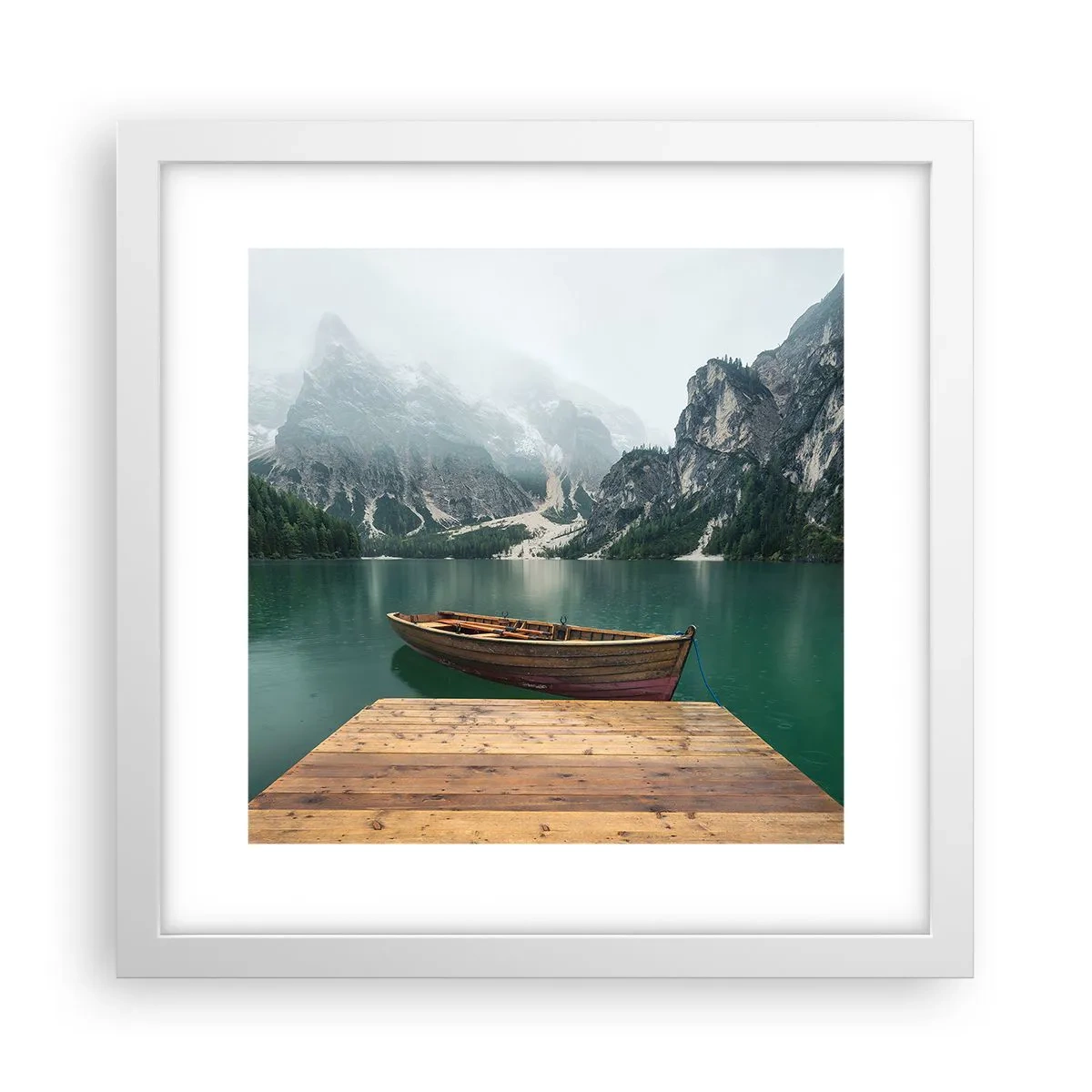 Affisch i vit ram - Naturens mäktighet - 30x30 cm