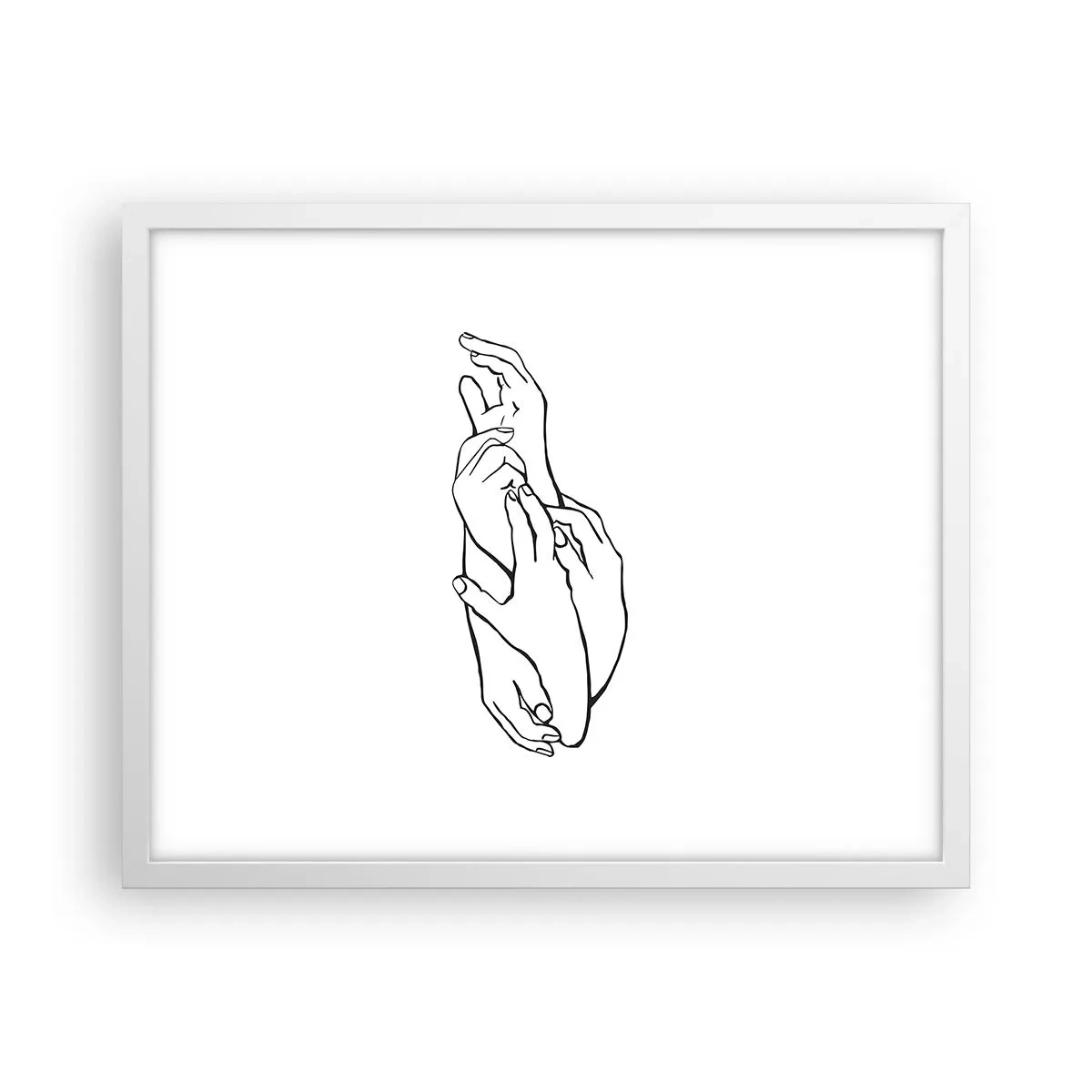Affisch i vit ram - Hand i hand - 50x40 cm