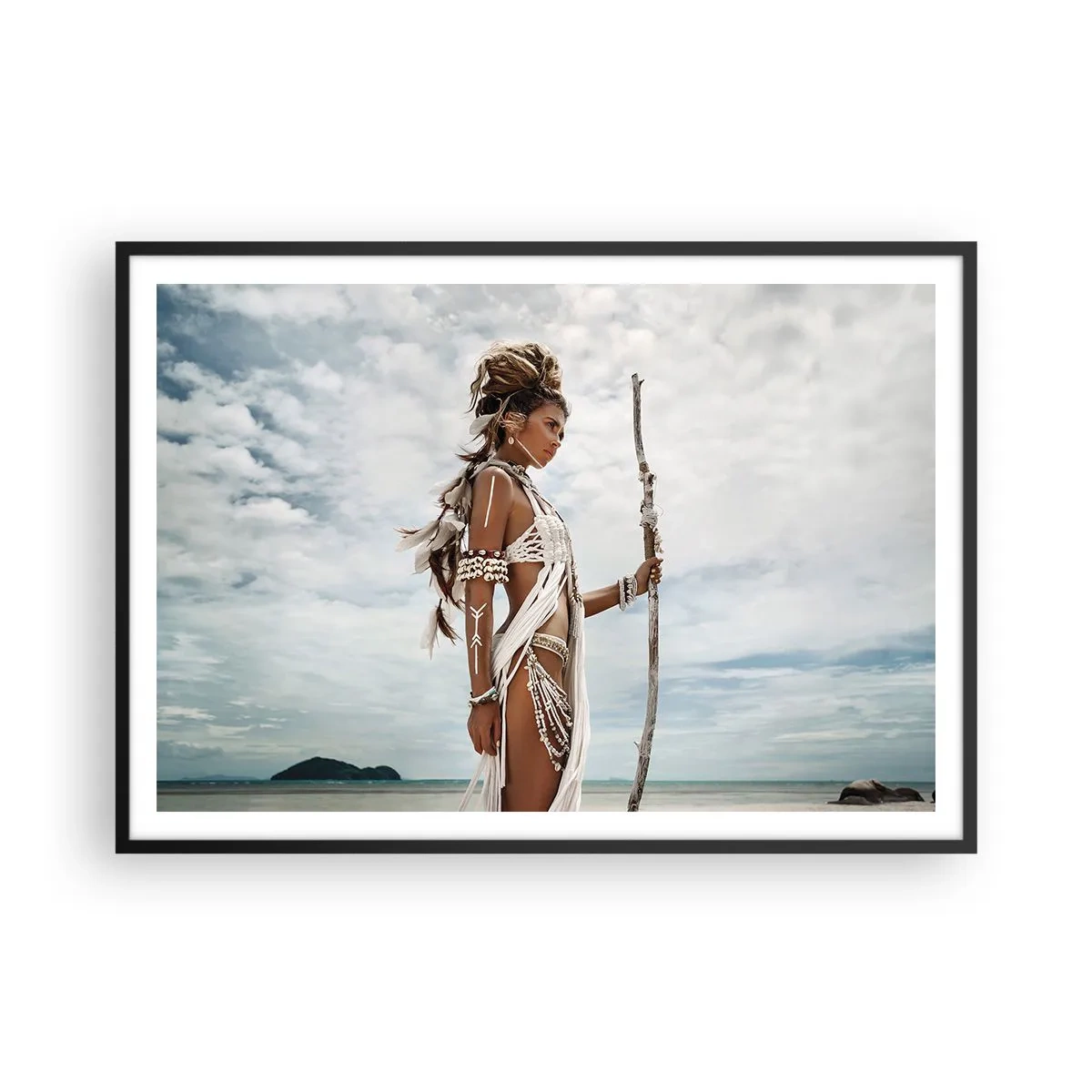 Affisch i svart ram - Tropikens drottning - 100x70 cm