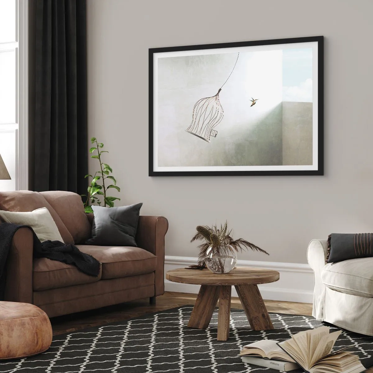 Affisch i svart ram - I sitt esse - 70x50 cm