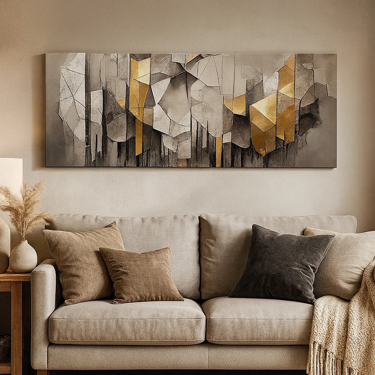 Canvastavla - Bild på duk - Komposition av is och ljus - 30x30 cm