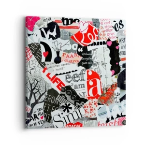 Canvastavla - Bild på duk - Hipster collage - 30x30 cm