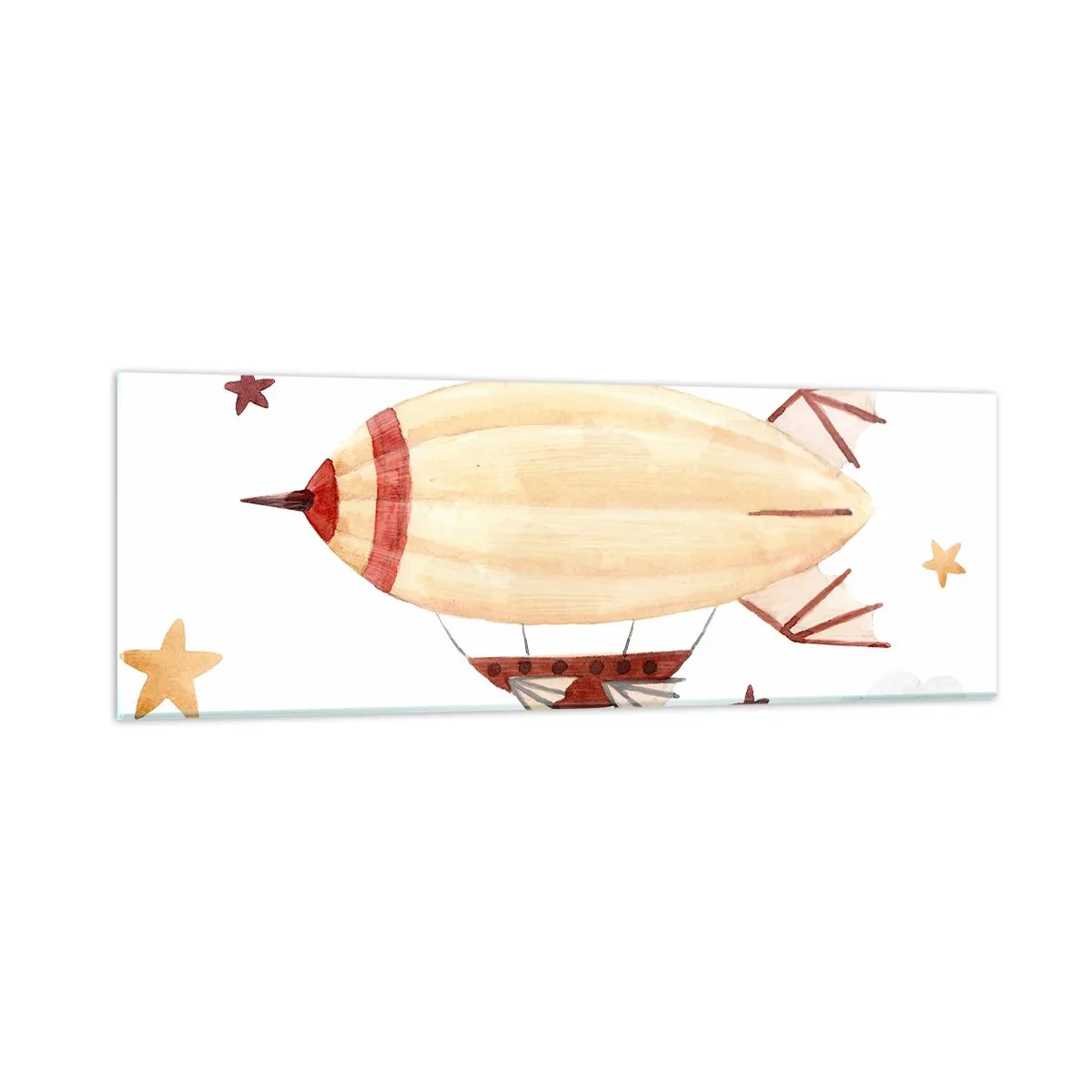 Glastavla - Bild på glas - Luftskepp - 90x30 cm