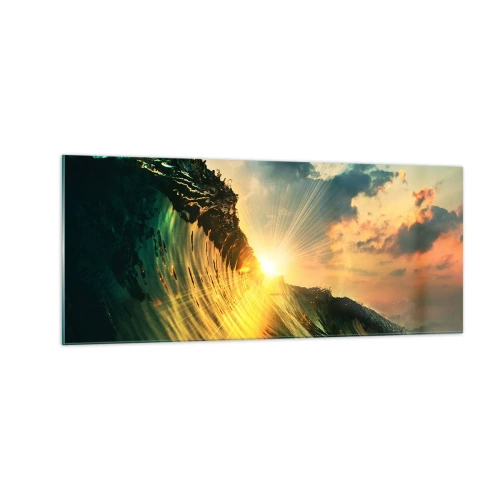 Glastavla - Bild på glas - Surfare, var är du? - 100x40 cm