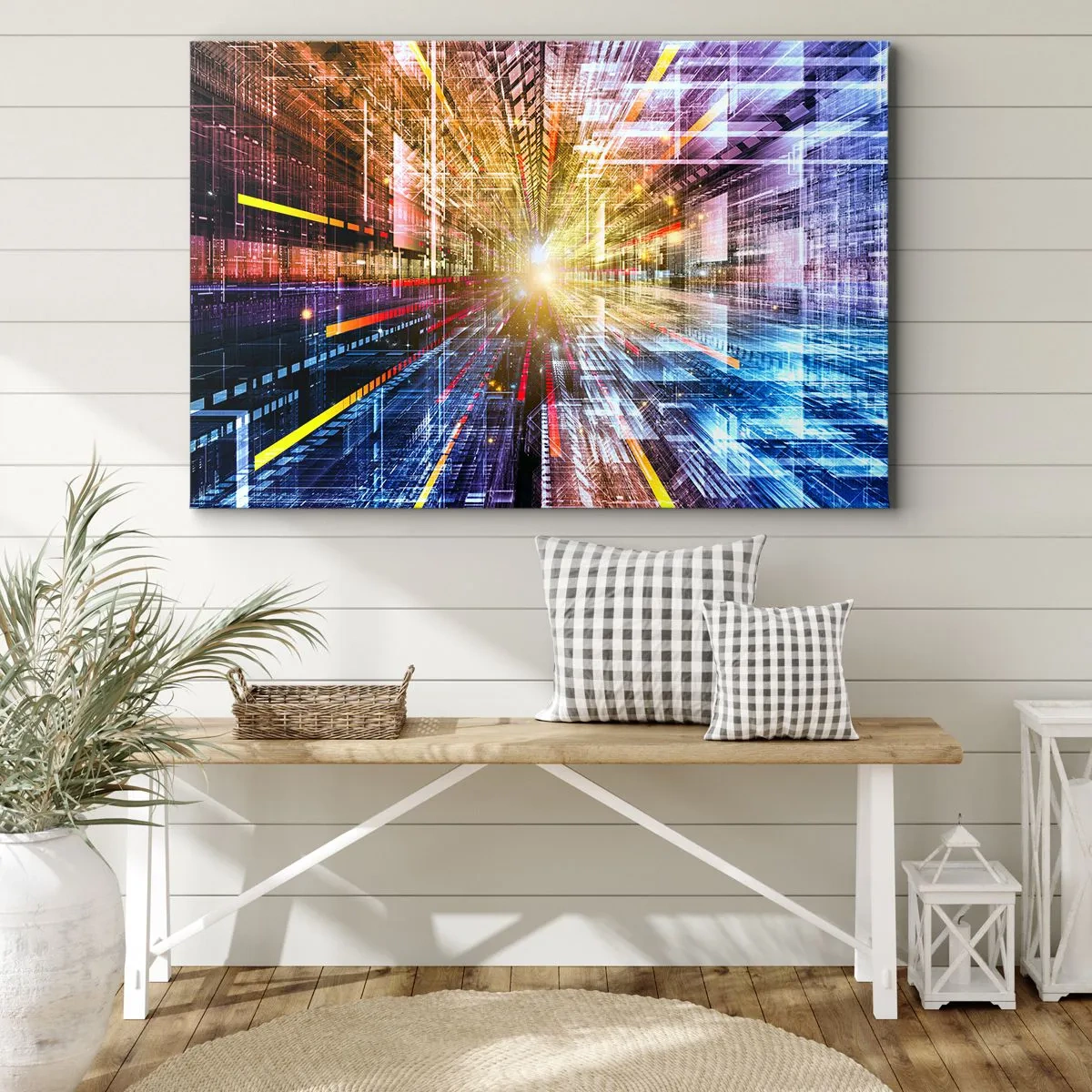 Canvastavla - Bild på duk - Ljuskorridor - 120x80 cm