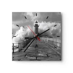 Väggklocka - Klocka på glas - Orädd  - 40x40 cm