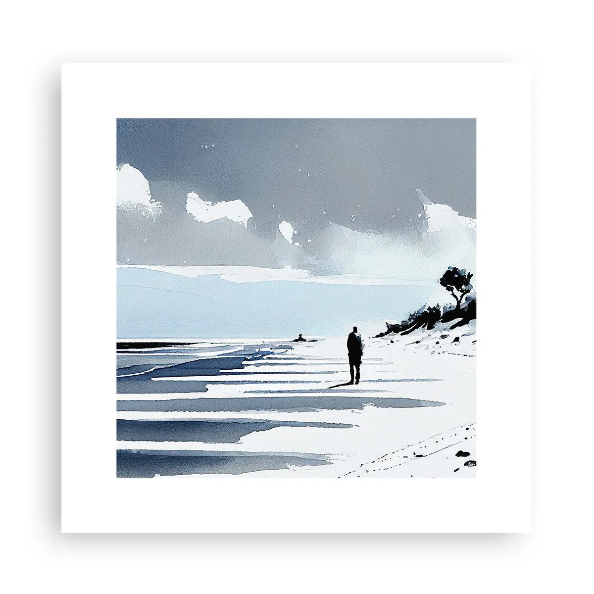 Affisch - Ensam - 30x30 cm