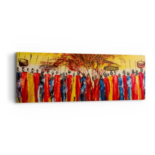 Canvastavla - Bild på duk - Dit, dit, dit de går - 90x30 cm