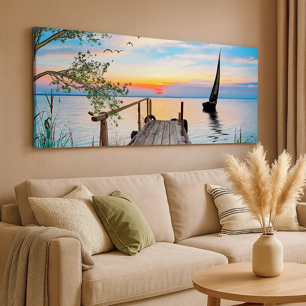 Canvastavla - Bild på duk - God kväll - 30x30 cm