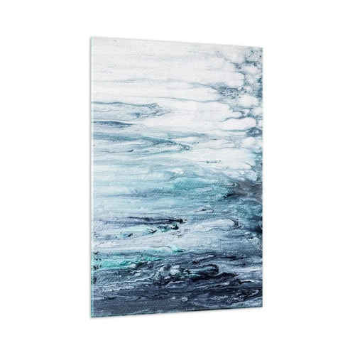 Glastavla - Bild på glas - Blåa istappar - 80x120 cm