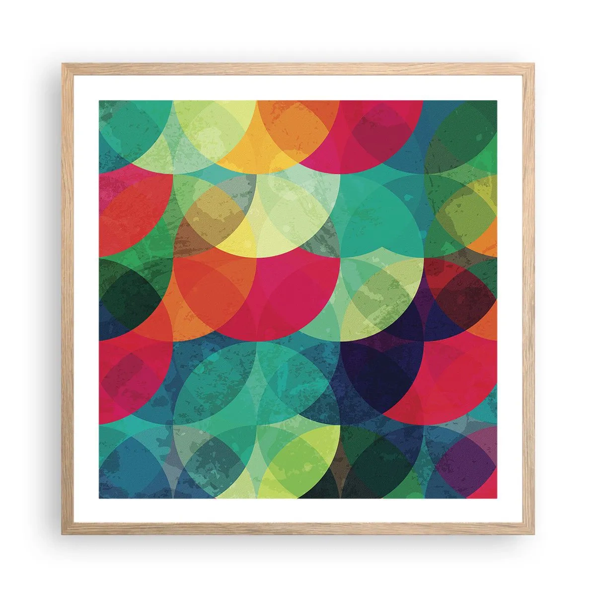 Affisch i ram av ljusek - Regnbågsfärd - 60x60 cm