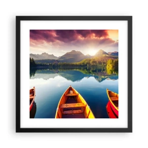 Affisch i svart ram - Ingenting mot naturen - 40x40 cm