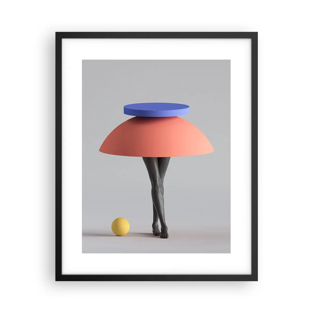 Affisch i svart ram - Surrealistisk komposition - 40x50 cm