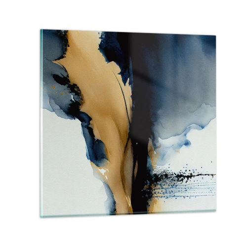 Glastavla - Bild på glas - Bakom ridån - 60x60 cm