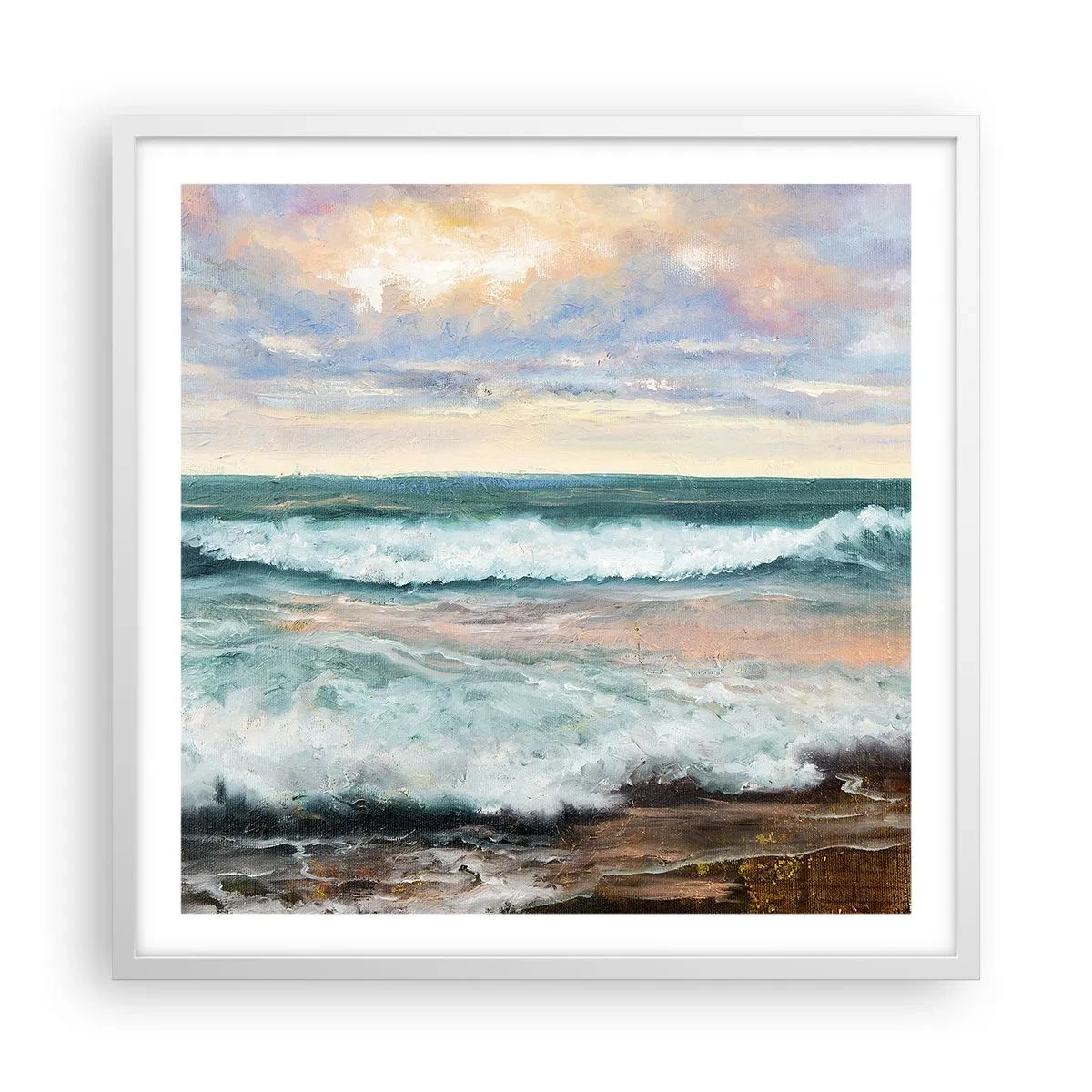 Affisch i vit ram - Här kan du släta ut din själ - 60x60 cm