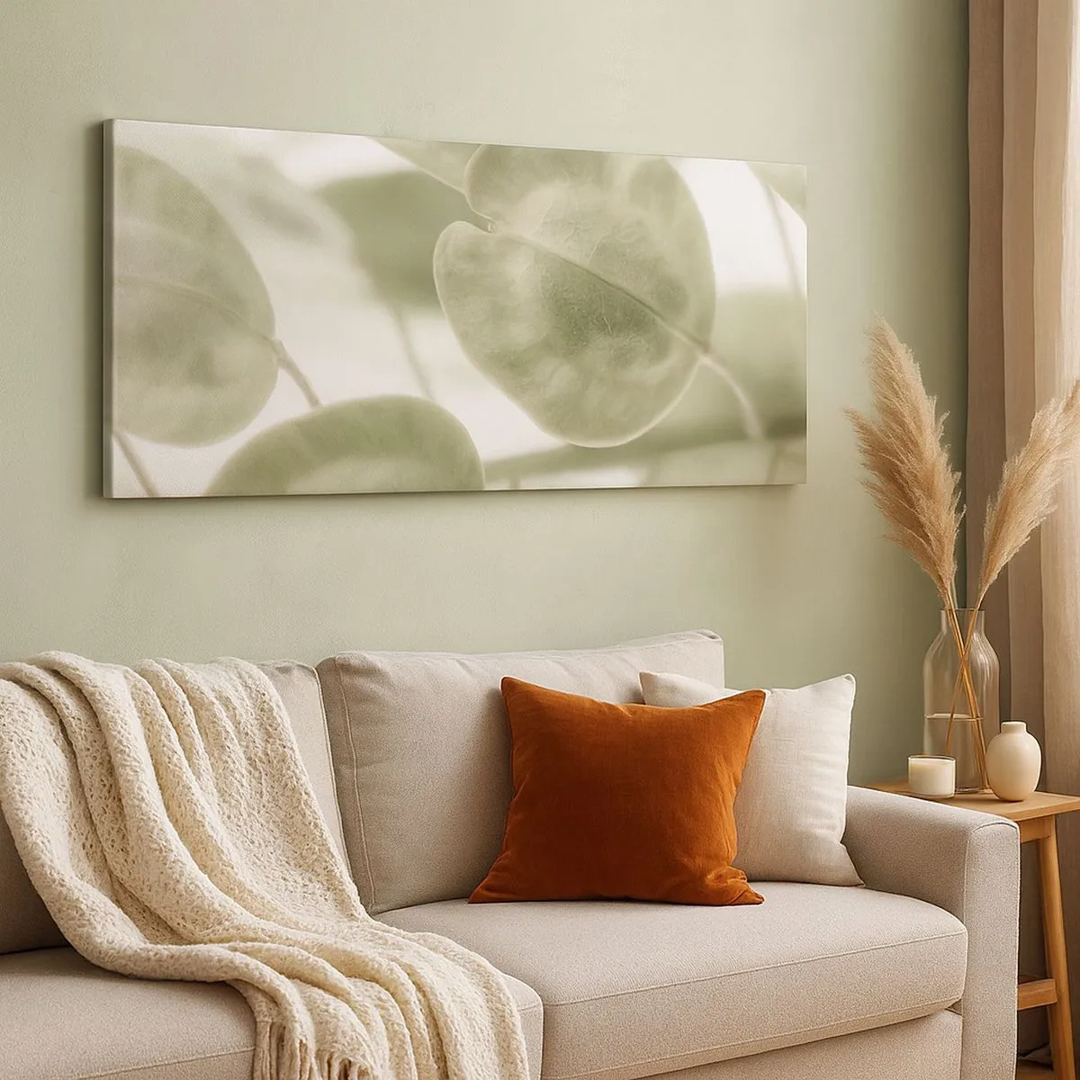 Canvastavla - Bild på duk - I början fanns det löv... - 100x40 cm