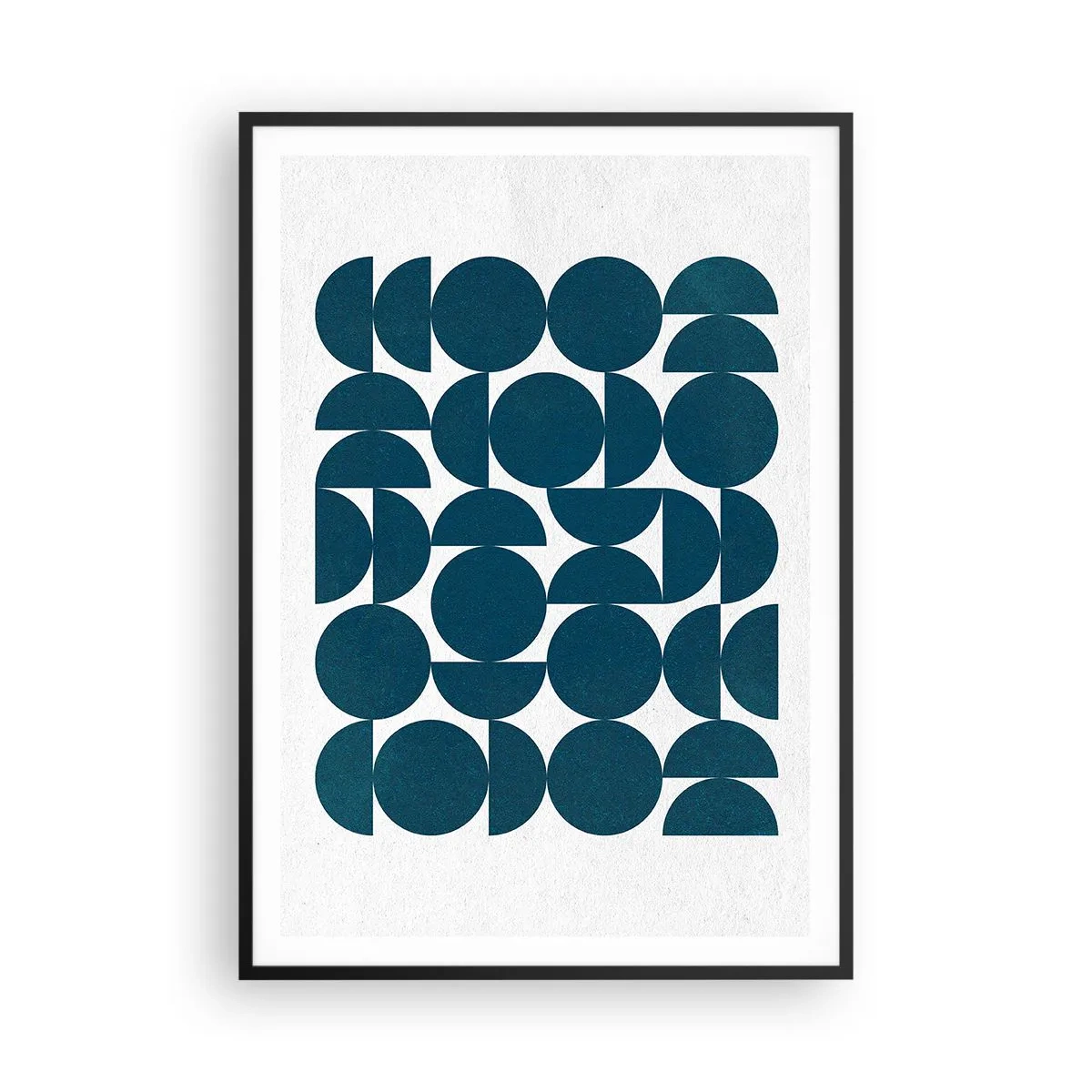 Affisch i svart ram - Cirklar och halvcirklar - 70x100 cm