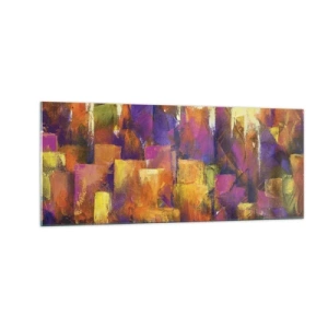 Glastavla - Bild på glas - Metropolis komposition - 100x40 cm