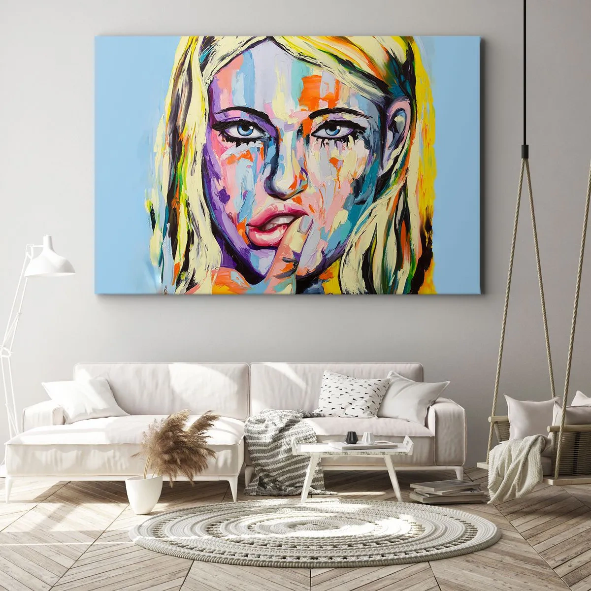 Canvastavla - Bild på duk - Titta henne rakt in i ögonen - 120x80 cm