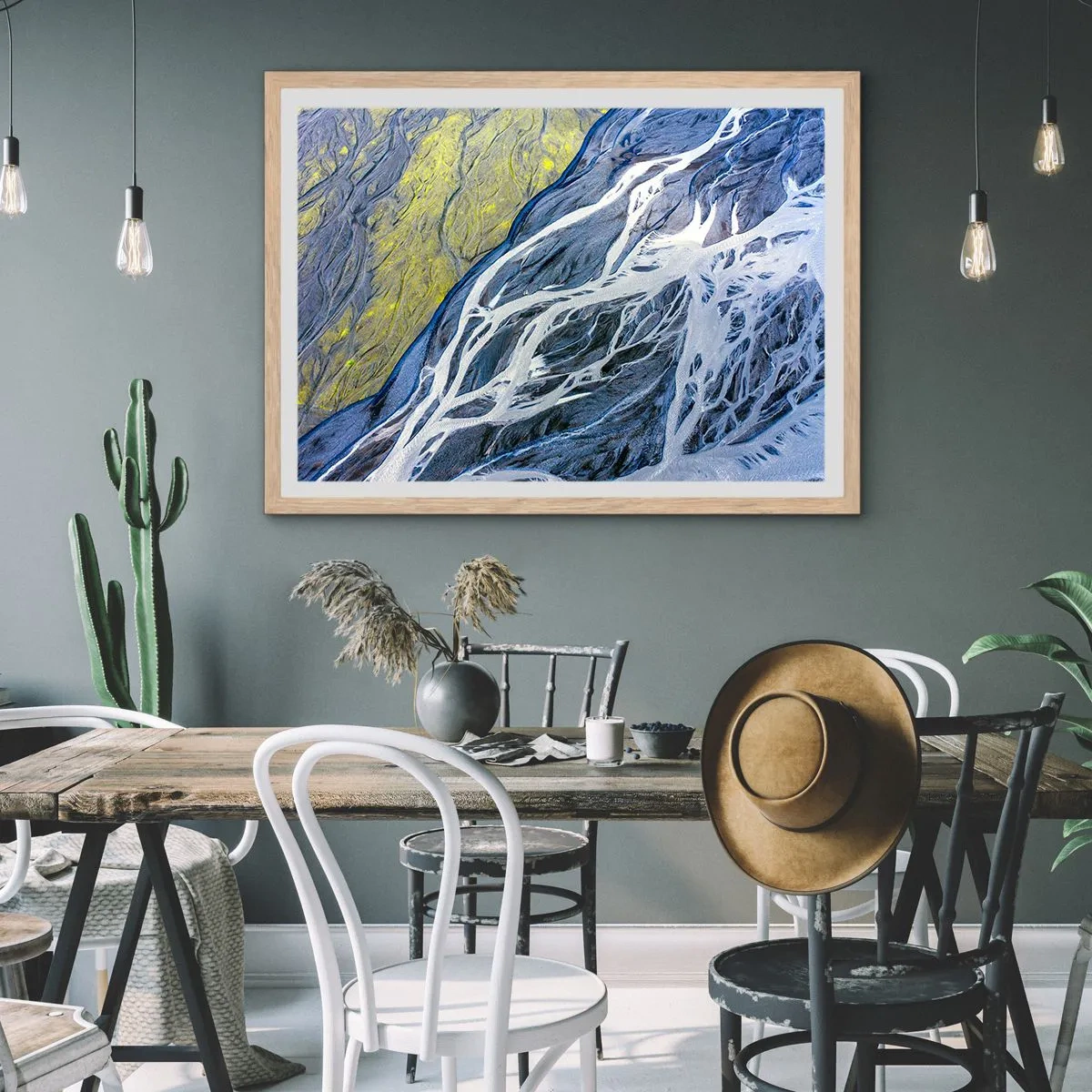 Affisch i ram av ljusek - Naturens grottmålningar - 100x70 cm