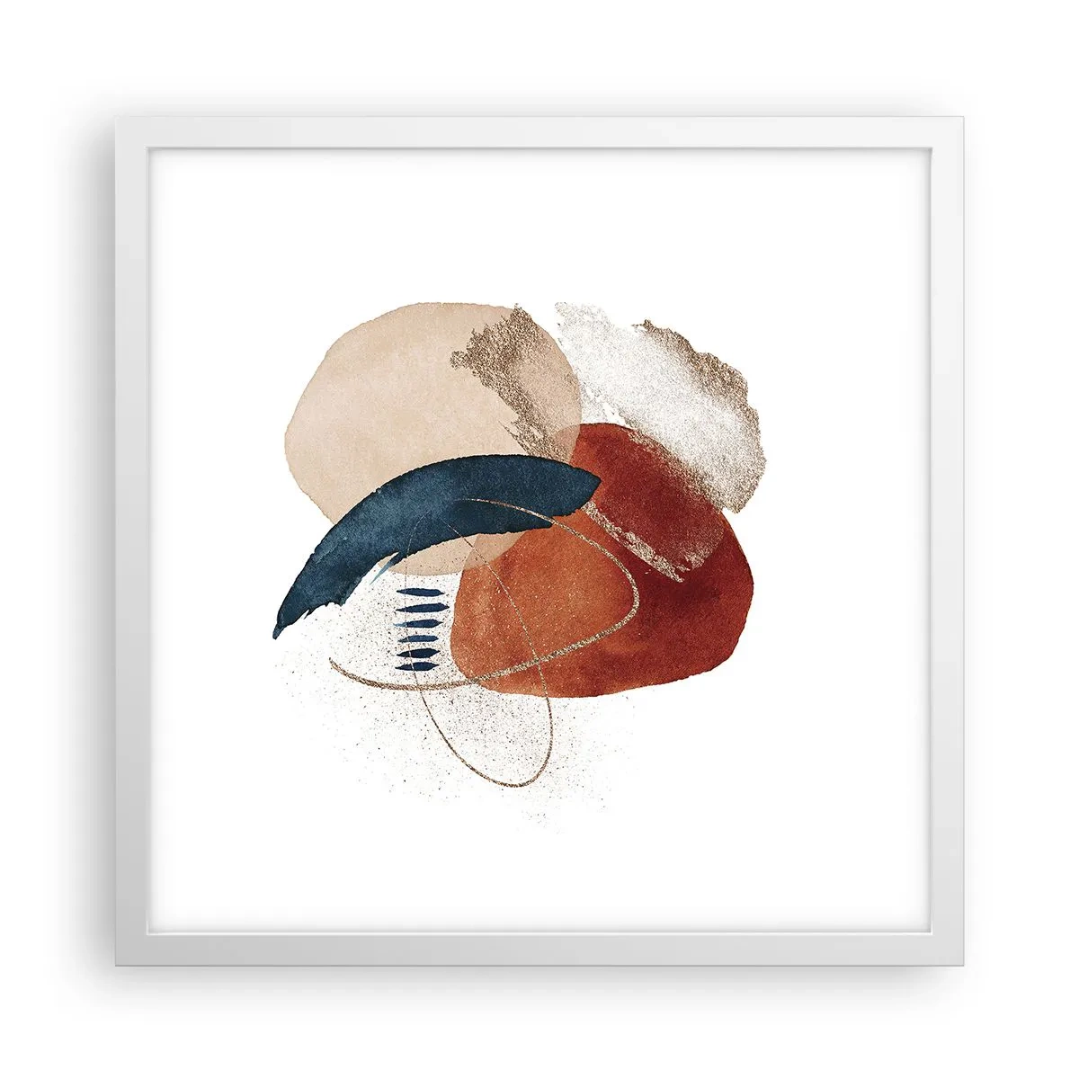 Affisch i vit ram - Oval komposition - 40x40 cm