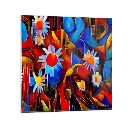 Glastavla - Bild på glas - Livets färger - 60x60 cm