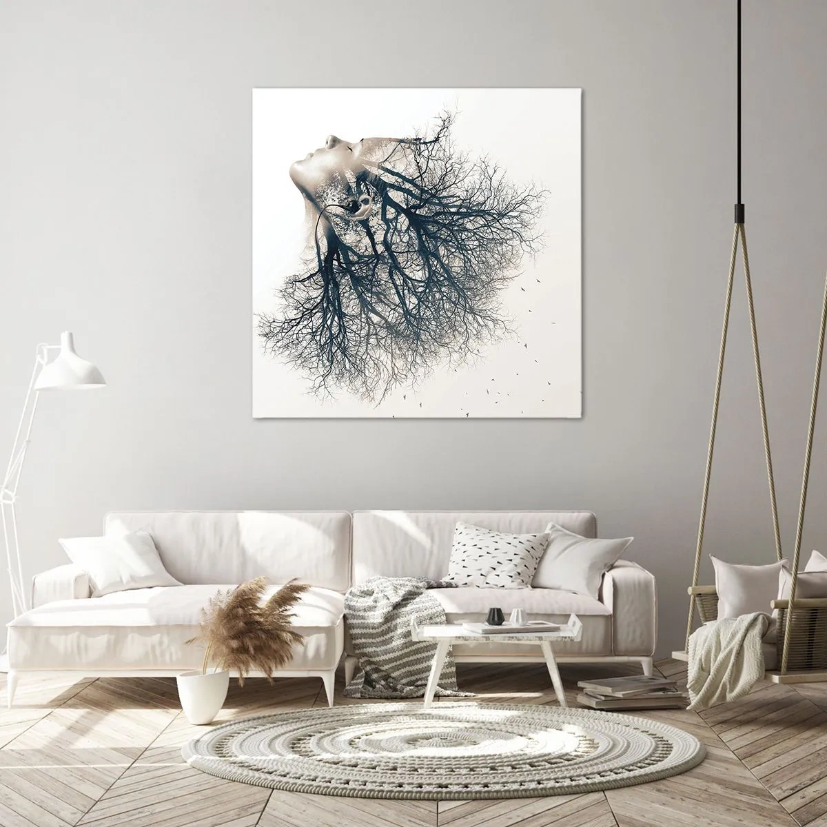 Canvastavla - Bild på duk - Lyssnar på trädens viskningar - 30x30 cm