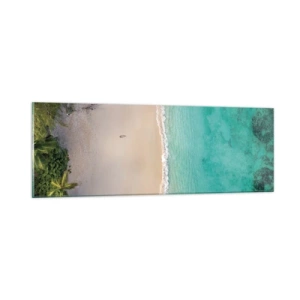 Glastavla - Bild på glas - En strand i paradiset - 90x30 cm