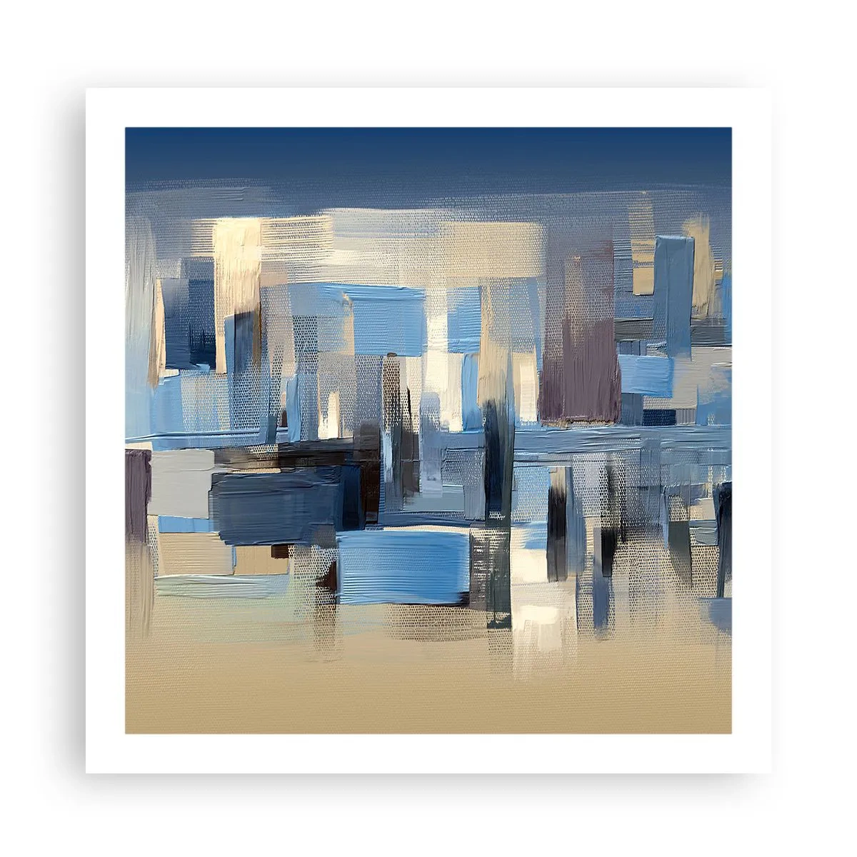 Affisch - Blå konstruktion - 60x60 cm