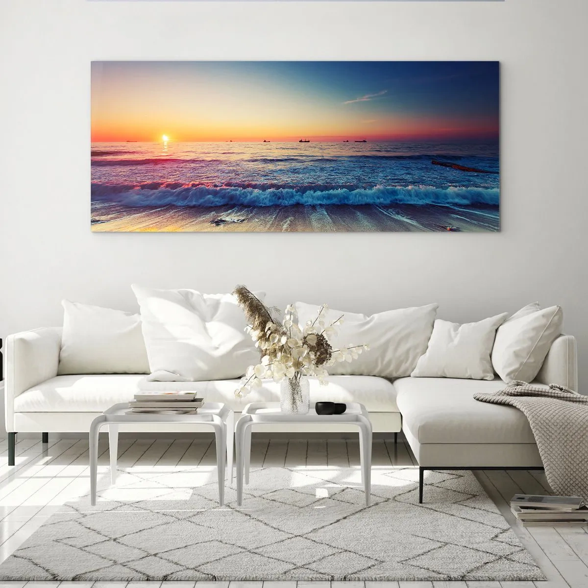 Glastavla - Bild på glas - Vad finns bortom horisonten? - 160x50 cm