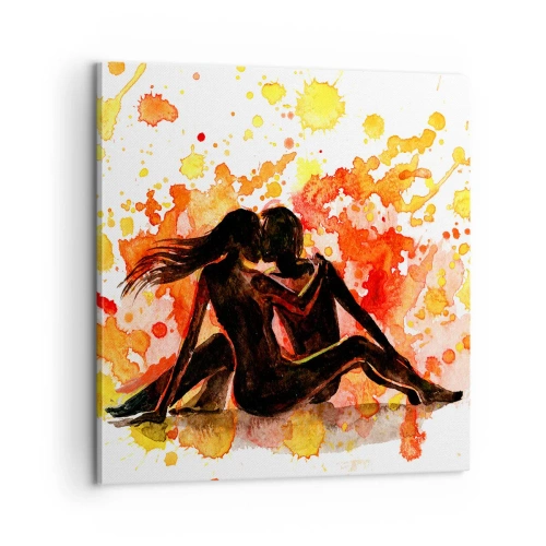 Canvastavla - Bild på duk - Och så blev det ljus - 60x60 cm