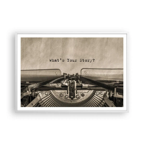 Affisch i vit ram - Svara mig - 100x70 cm