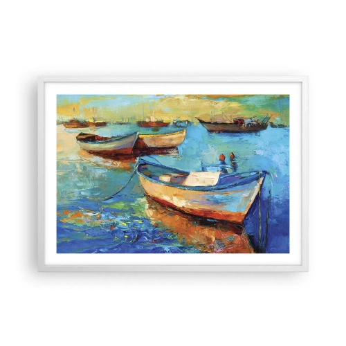 Affisch i vit ram - I en sydlig vik - 70x50 cm