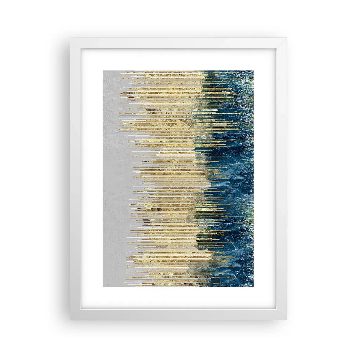 Affisch i vit ram - Förgylld gräns - 30x40 cm