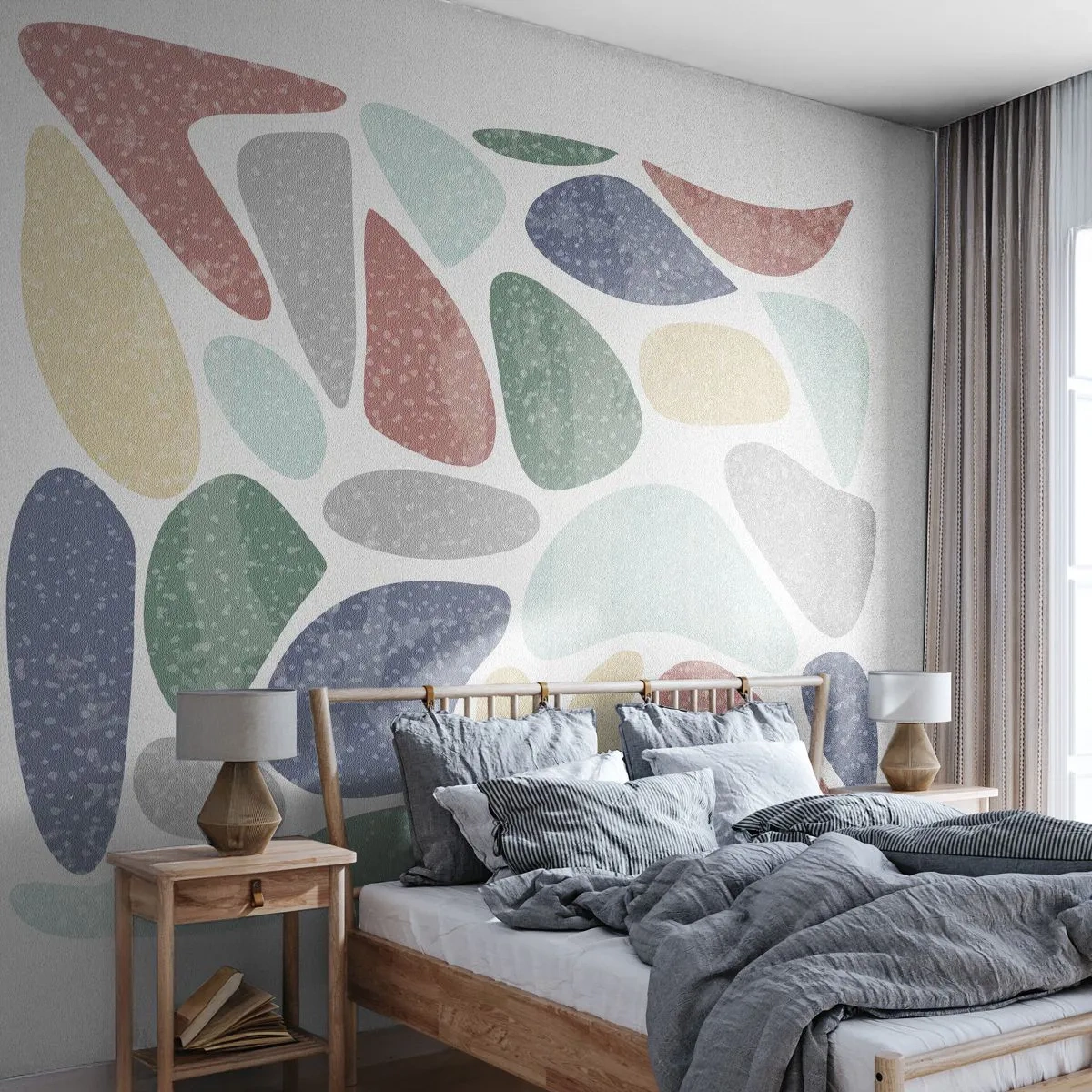 Fototapet Premium Sand - Mosaik av pulveriserade färger - Minimalism, Pastell, Boho - 100x70 cm