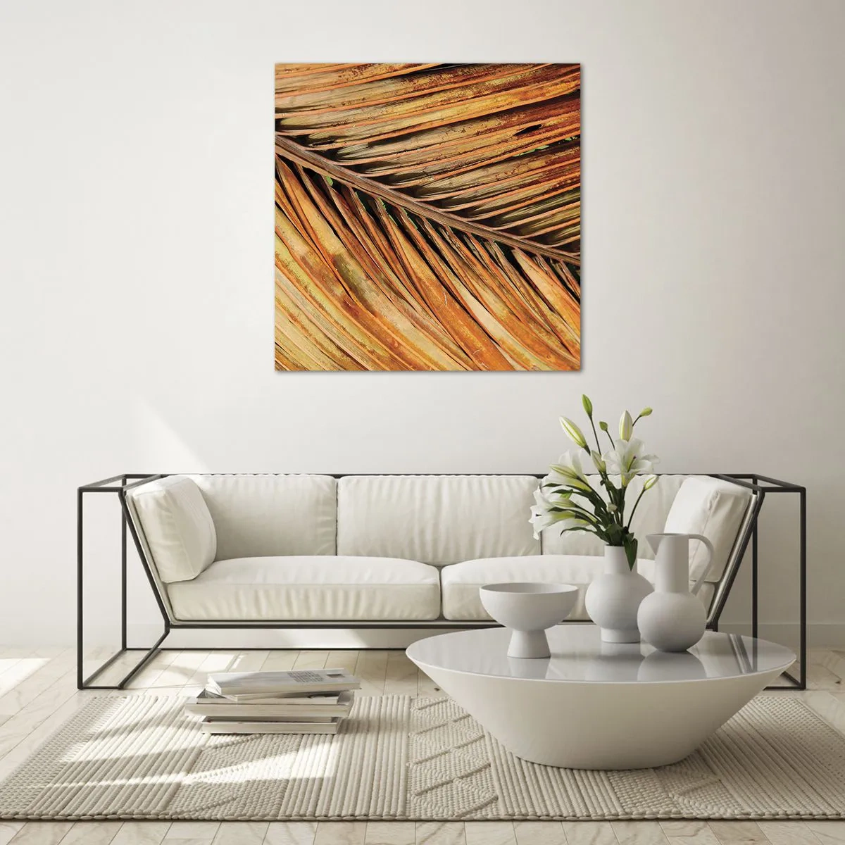 Glastavla - Bild på glas - Kokosguld - 60x60 cm