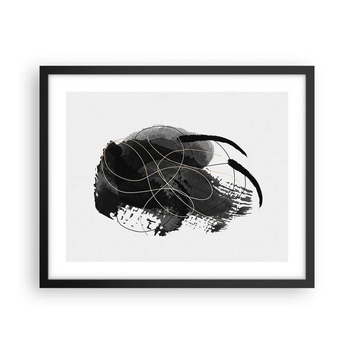 Affisch i svart ram - Uppkommen ur svärta - 50x40 cm