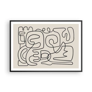 Affisch i svart ram - Följ spåret - 100x70 cm