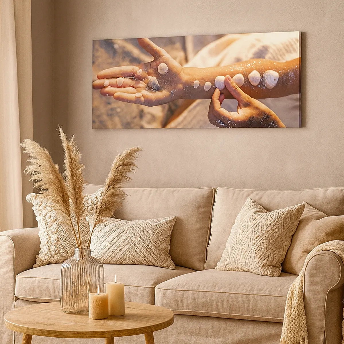 Canvastavla - Bild på duk - Skönhet inom handens räckvidd - 30x30 cm