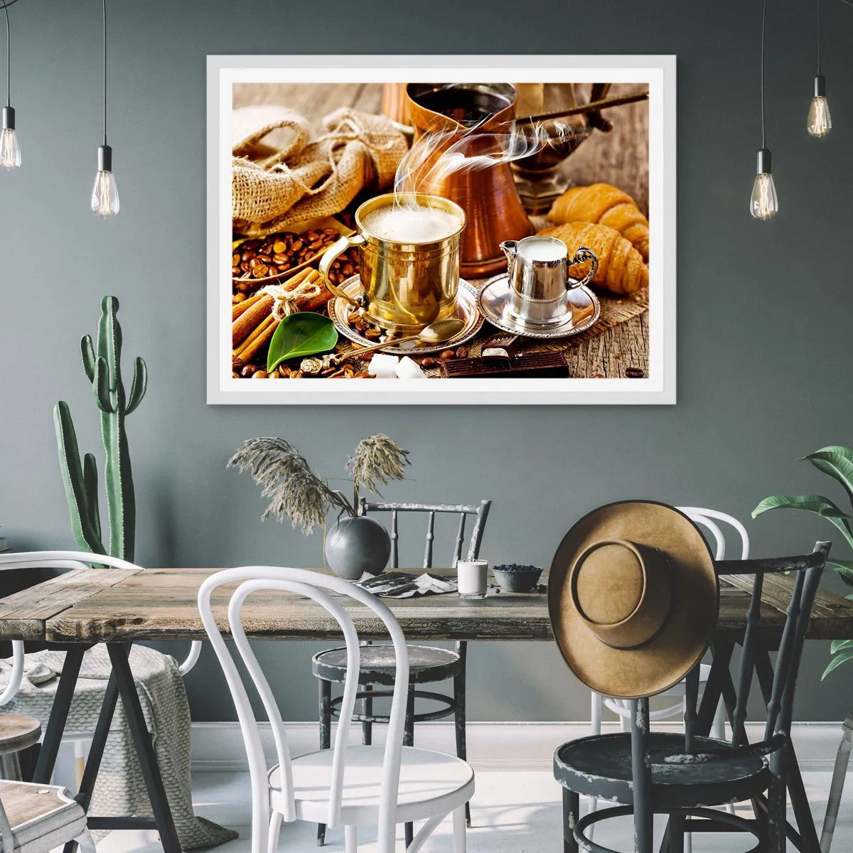 Affisch i vit ram - Ha en trevlig dag! - 100x70 cm